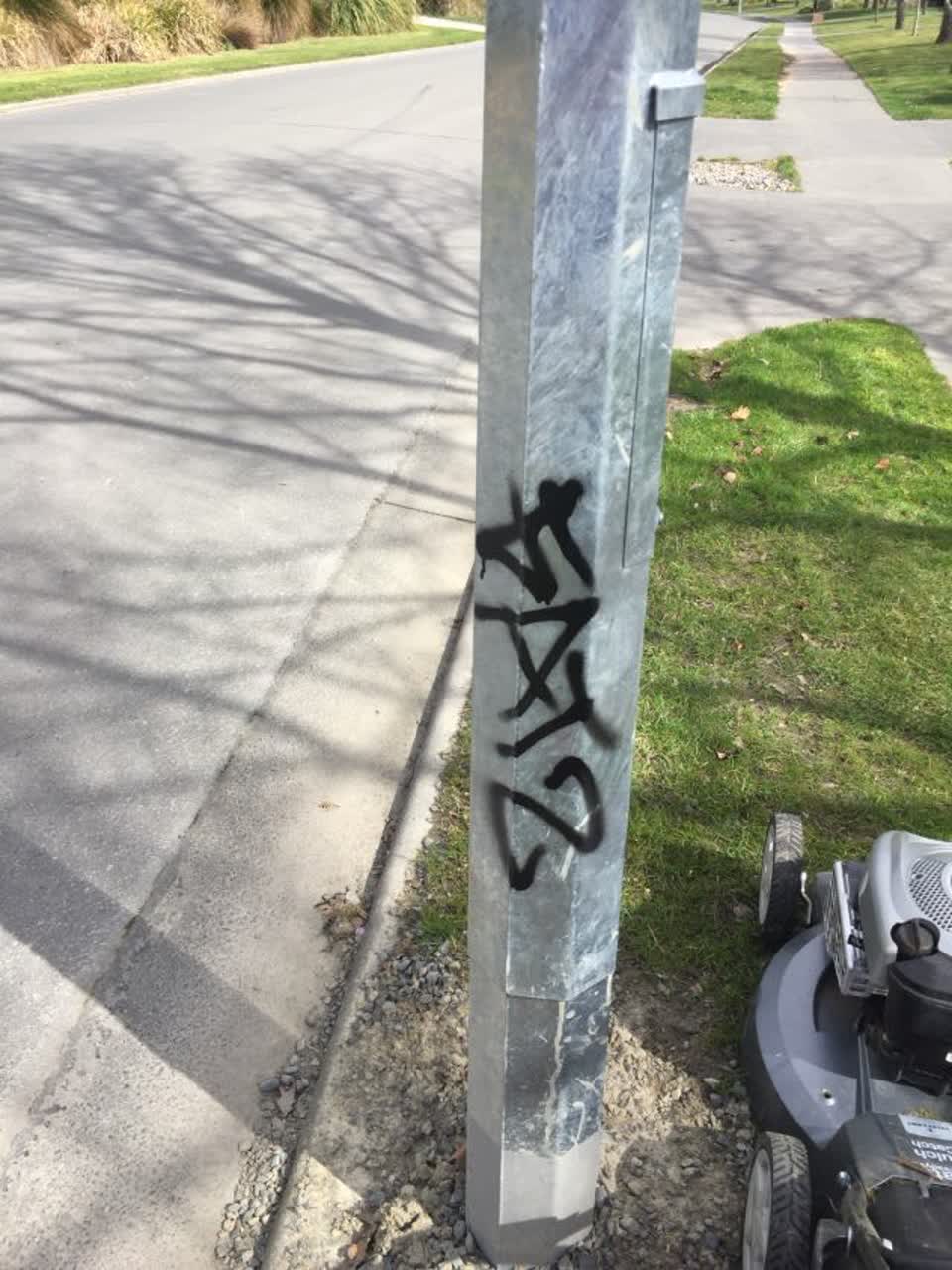The photograph attached to this graffiti report