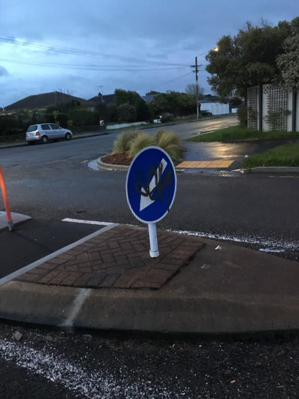 The photograph attached to this graffiti report