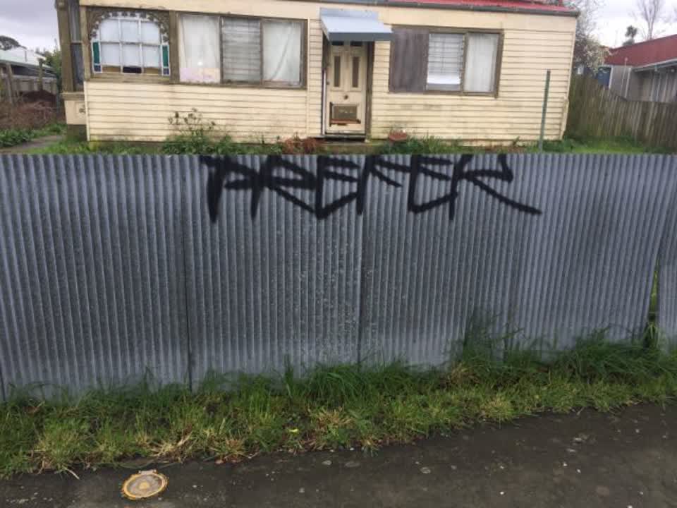The photograph attached to this graffiti report