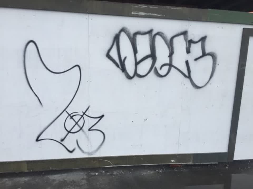 The photograph attached to this graffiti report