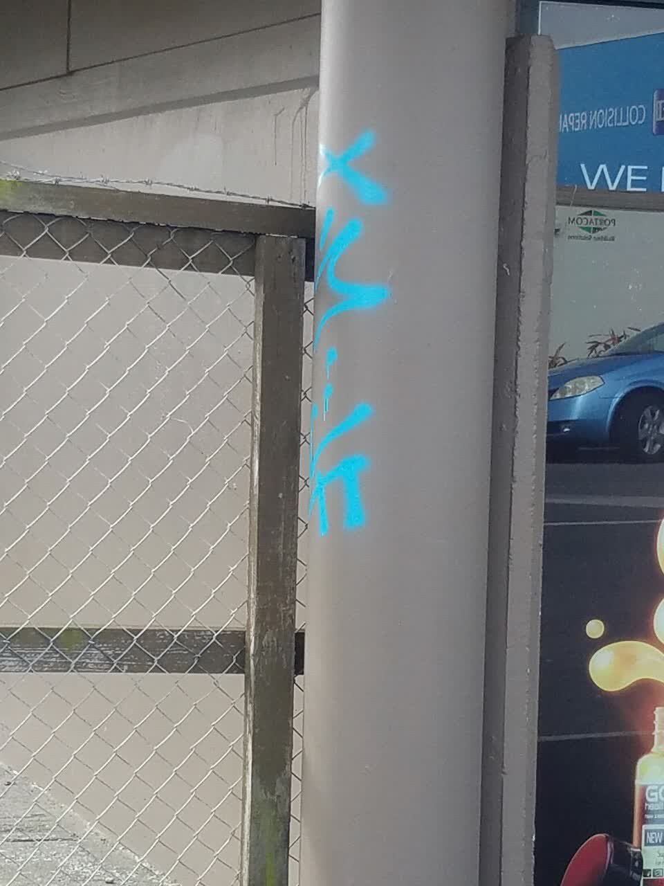The photograph attached to this graffiti report