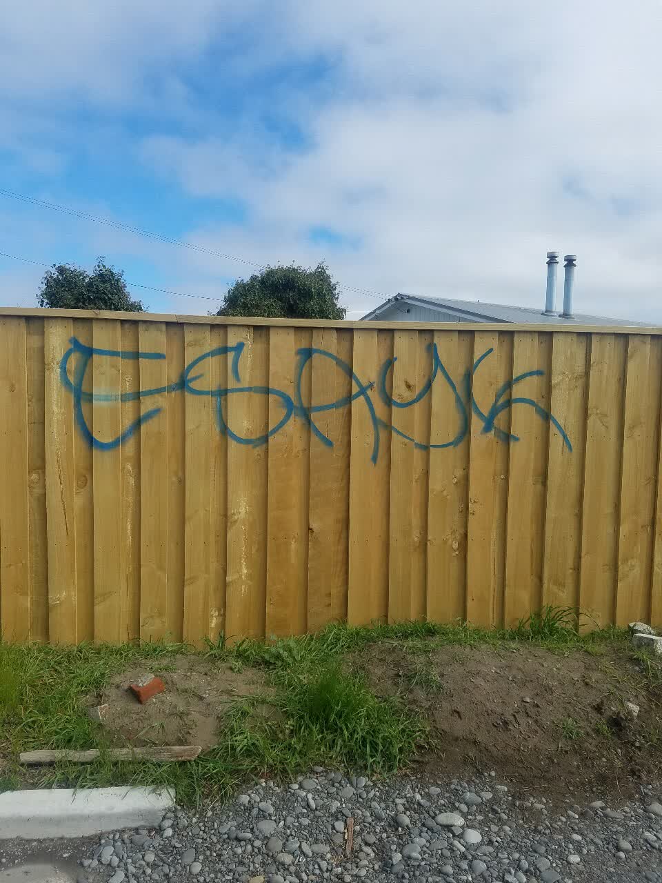 The photograph attached to this graffiti report