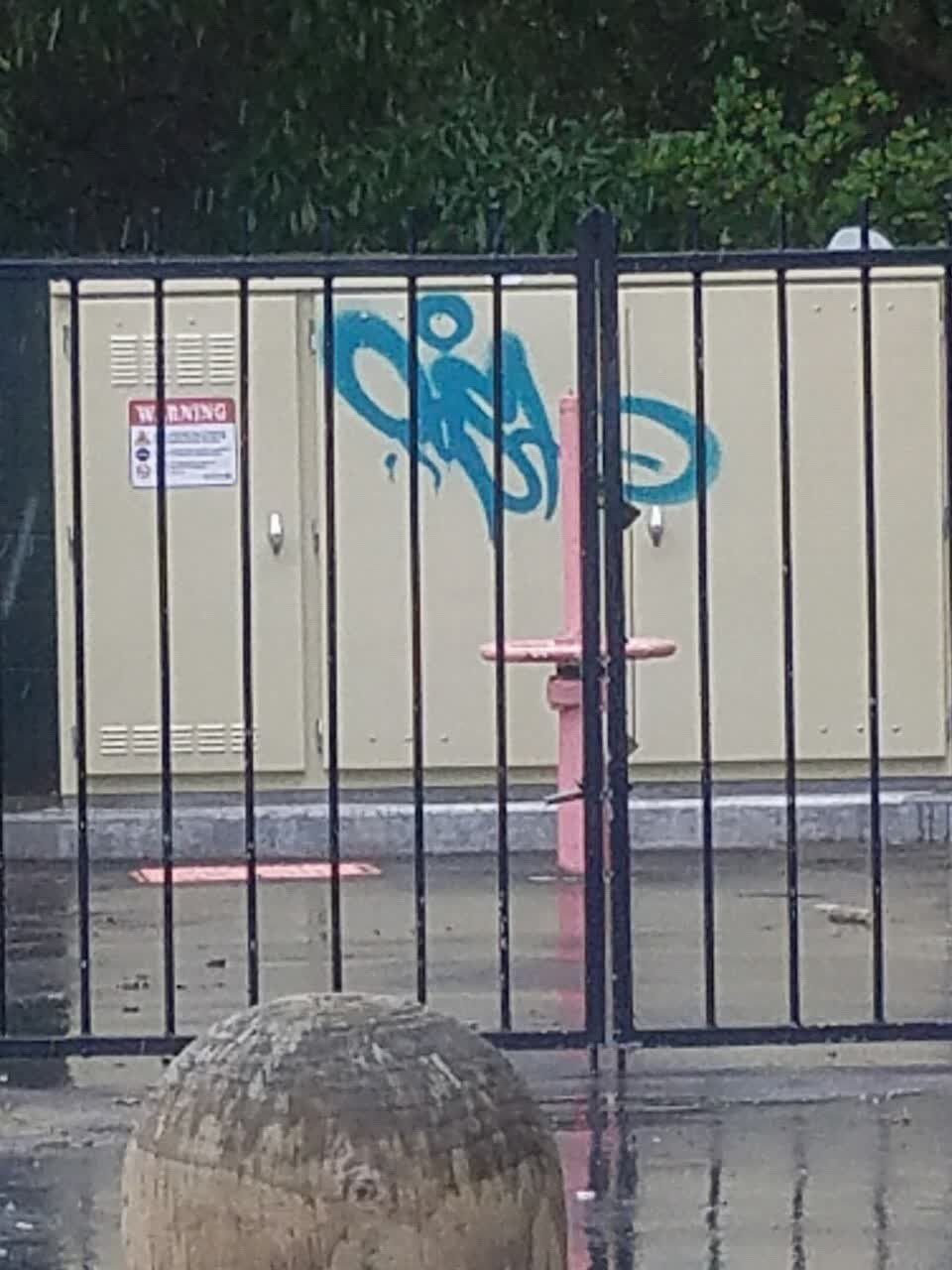 The photograph attached to this graffiti report