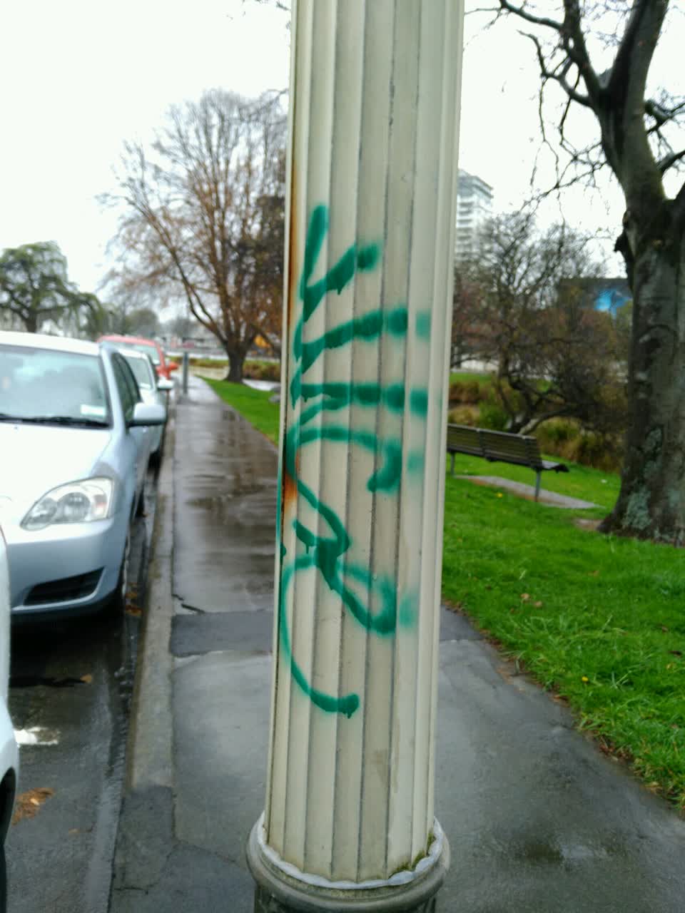 The photograph attached to this graffiti report