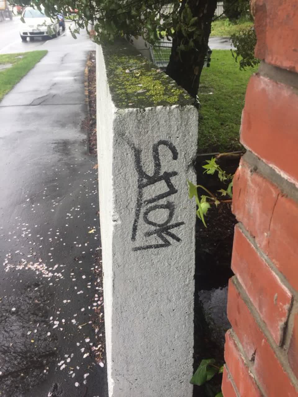 The photograph attached to this graffiti report