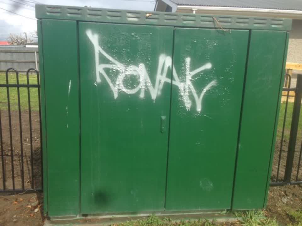 The photograph attached to this graffiti report