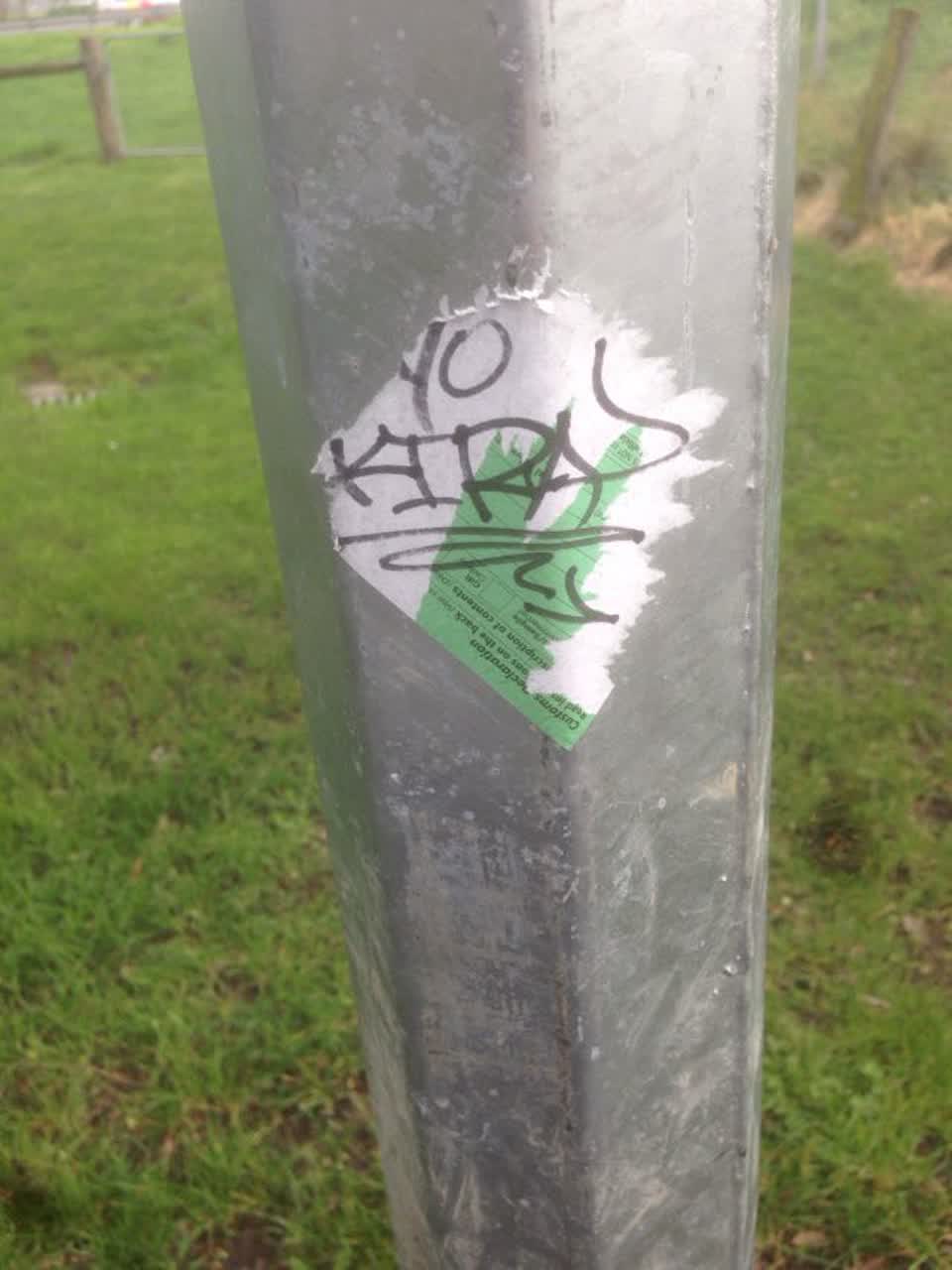 The photograph attached to this graffiti report