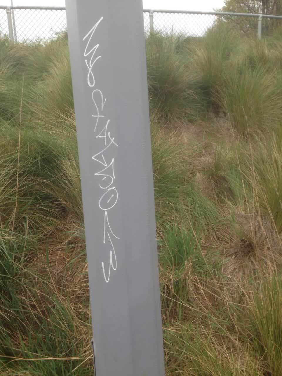 The photograph attached to this graffiti report