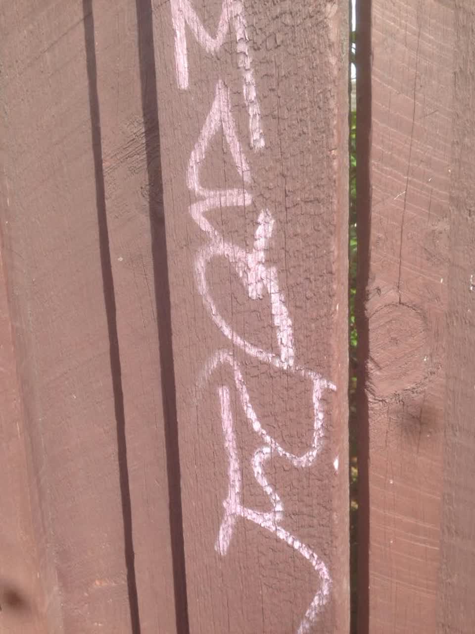 The photograph attached to this graffiti report