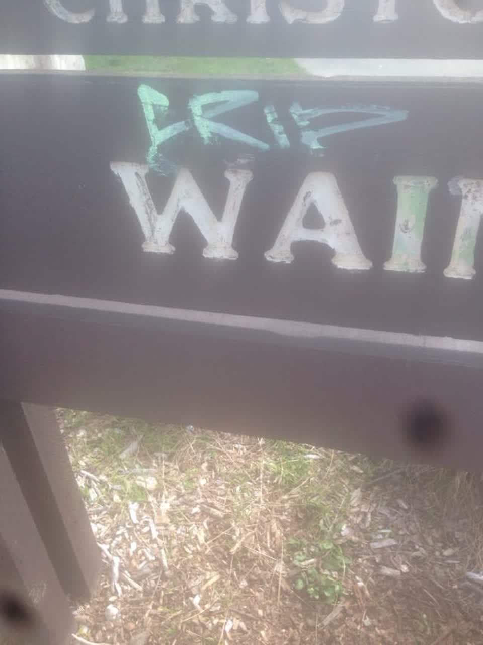 The photograph attached to this graffiti report