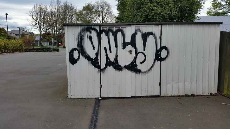 The photograph attached to this graffiti report