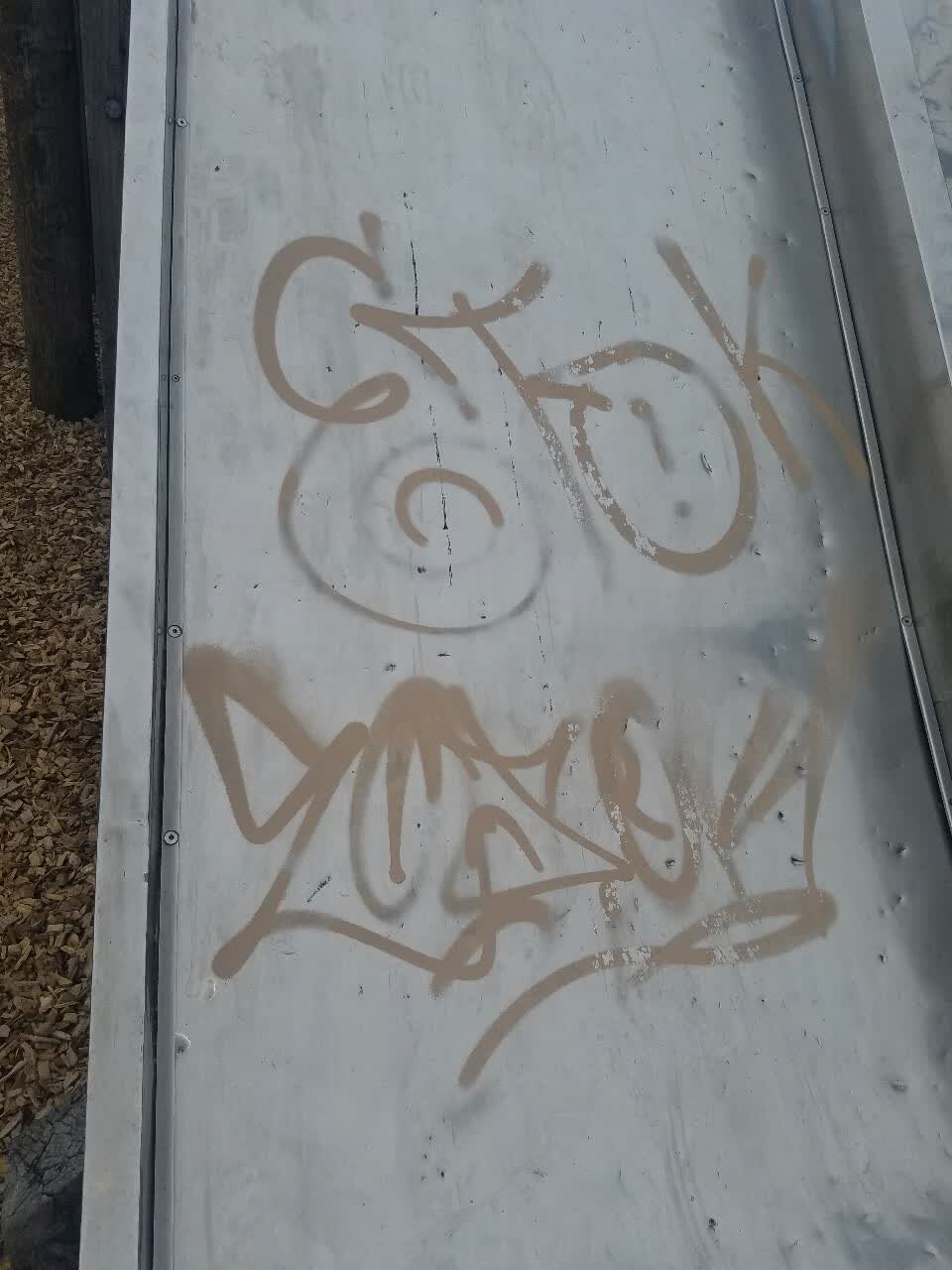 The photograph attached to this graffiti report