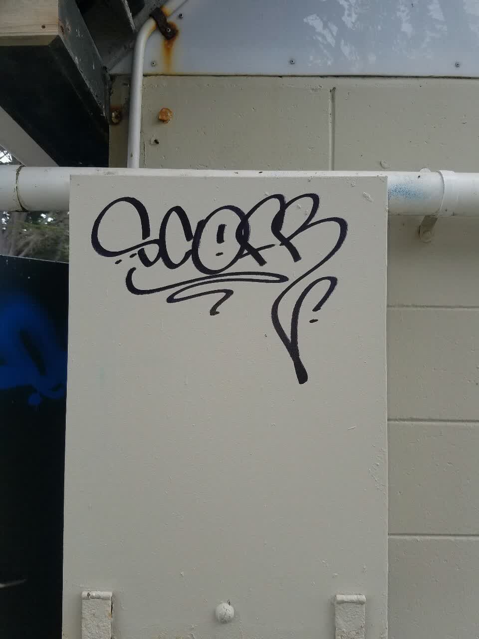The photograph attached to this graffiti report