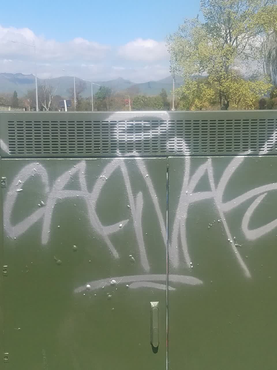 The photograph attached to this graffiti report