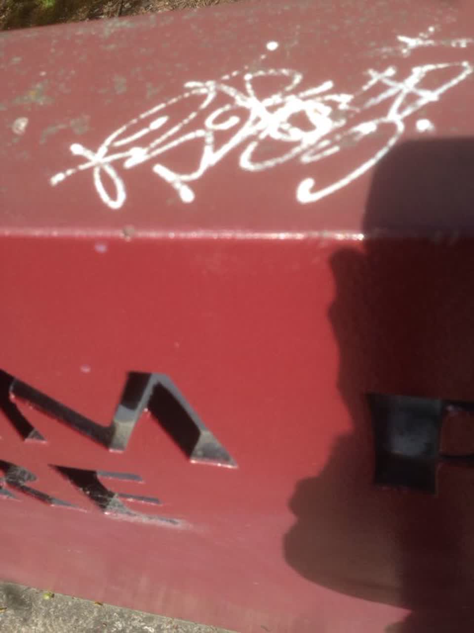 The photograph attached to this graffiti report