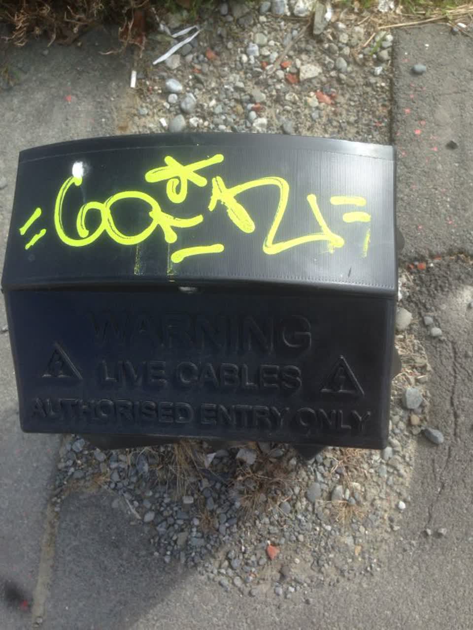 The photograph attached to this graffiti report