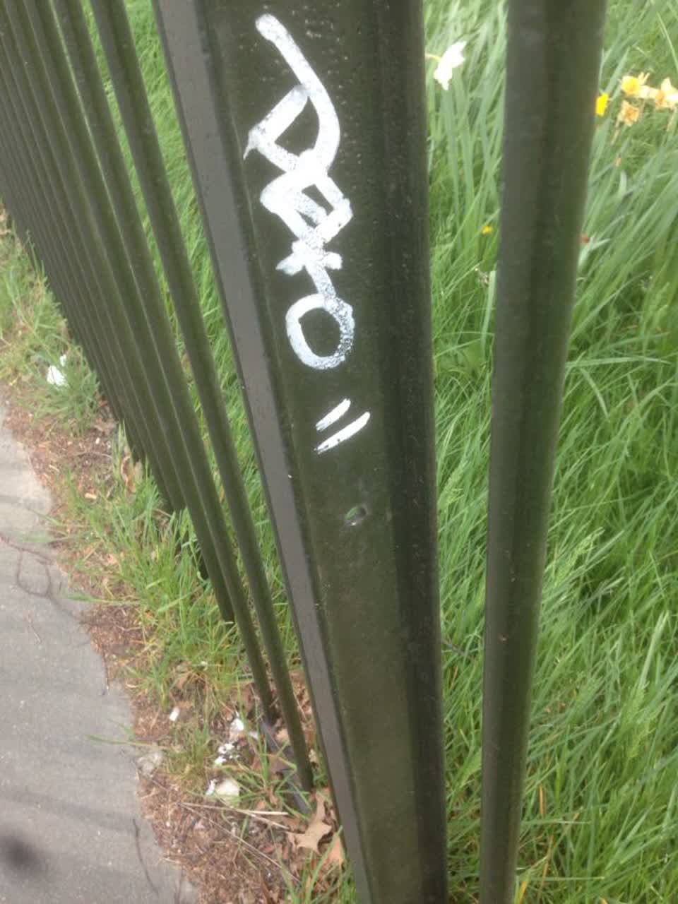 The photograph attached to this graffiti report