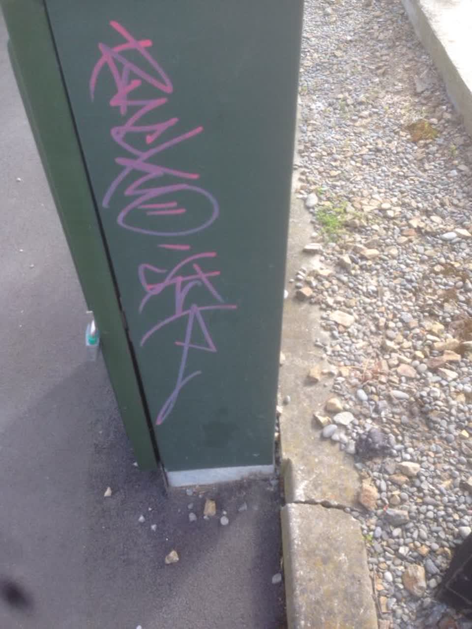 The photograph attached to this graffiti report