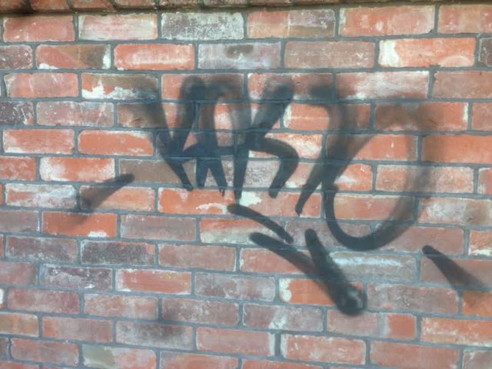 The photograph attached to this graffiti report