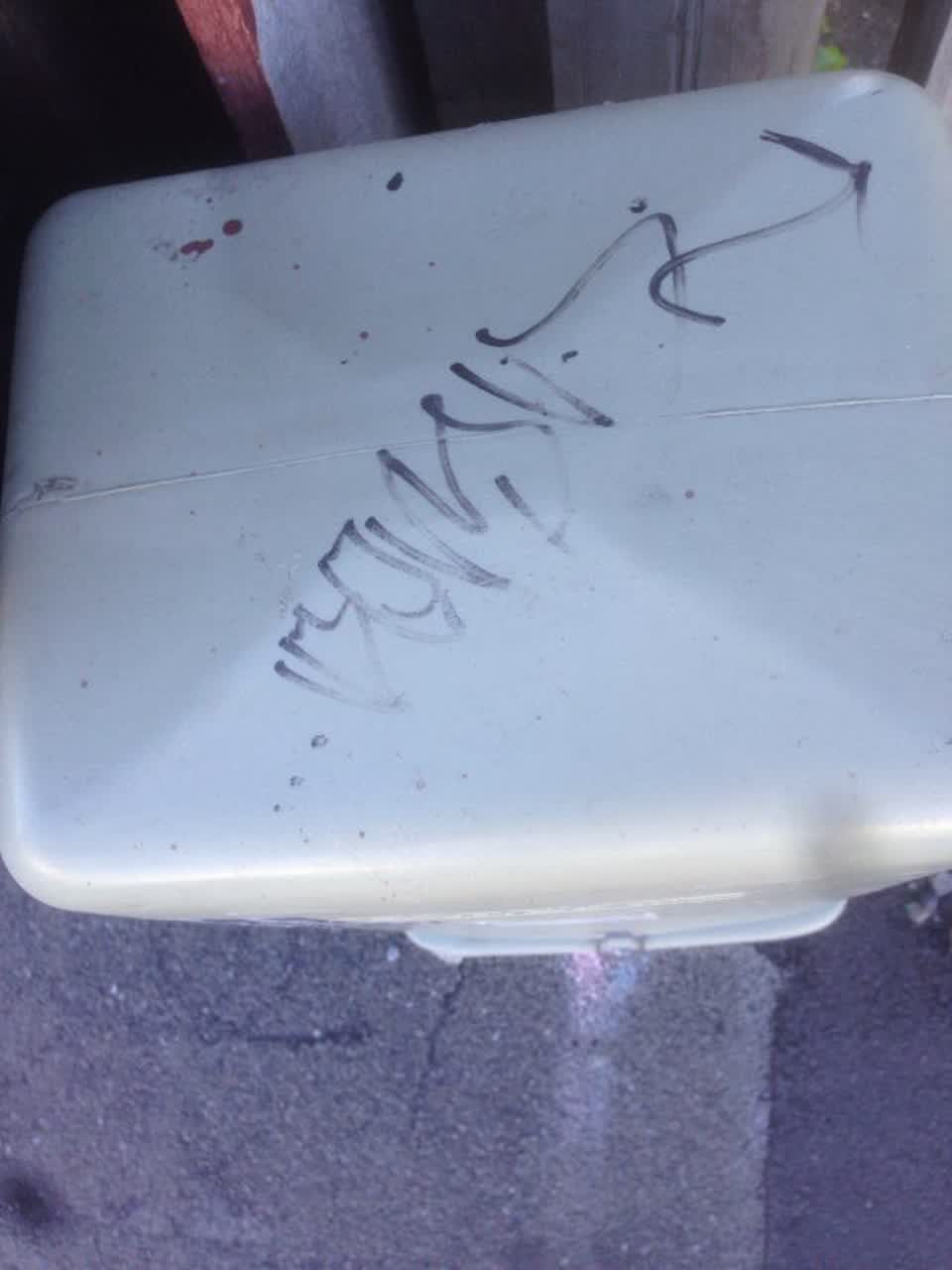 The photograph attached to this graffiti report