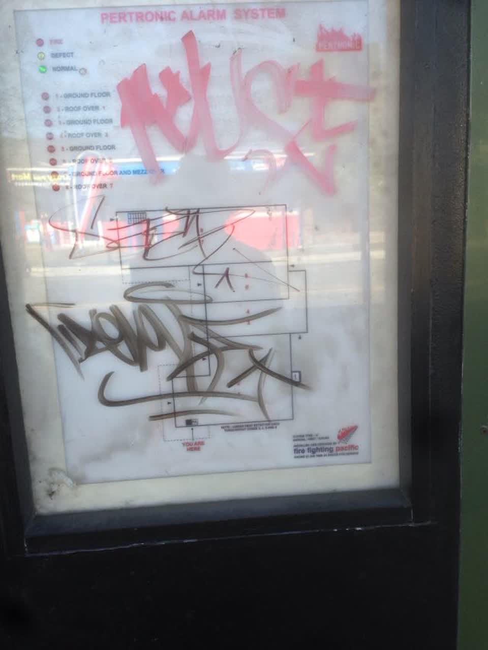 The photograph attached to this graffiti report