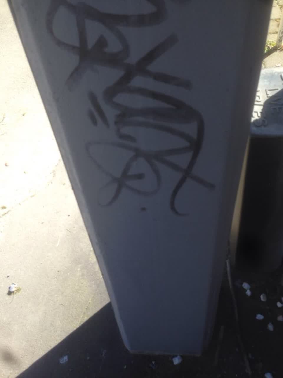 The photograph attached to this graffiti report