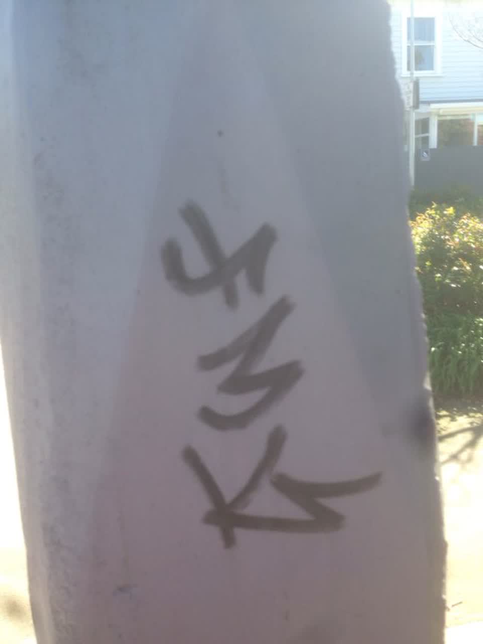 The photograph attached to this graffiti report