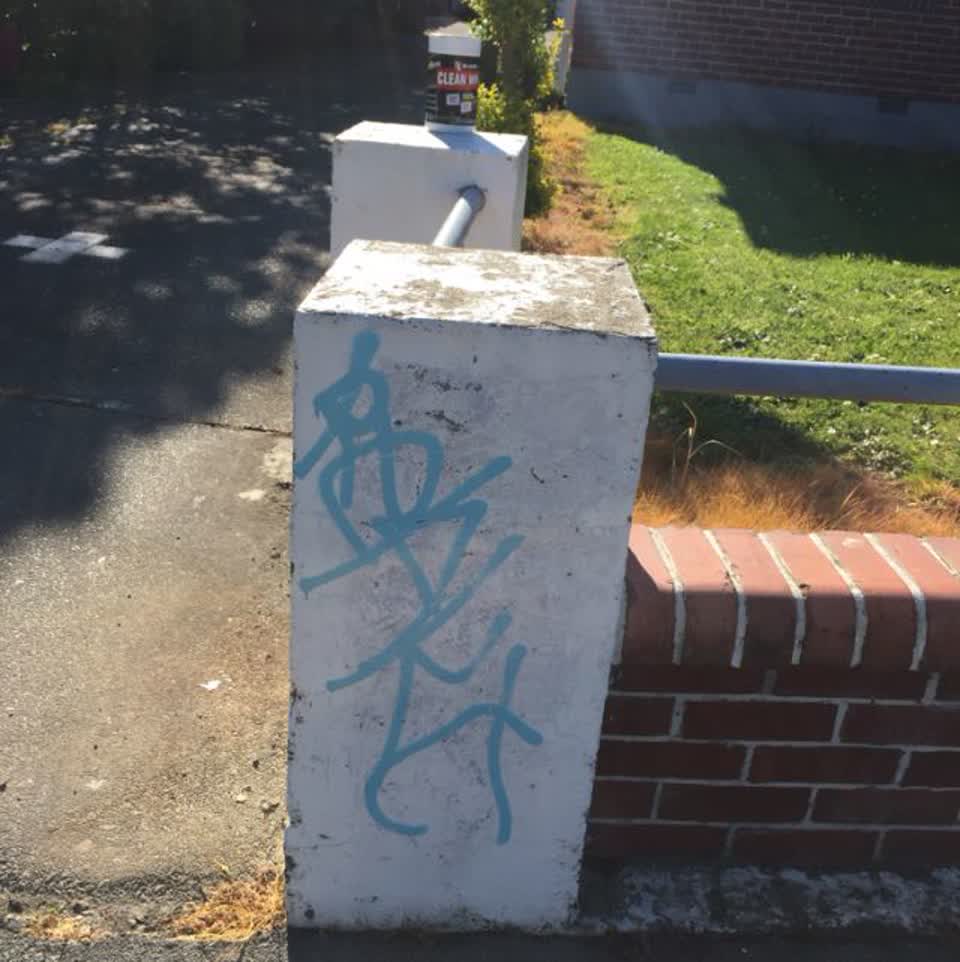 The photograph attached to this graffiti report