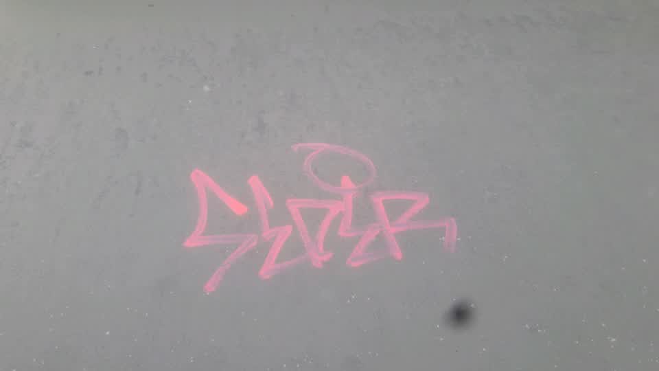 The photograph attached to this graffiti report