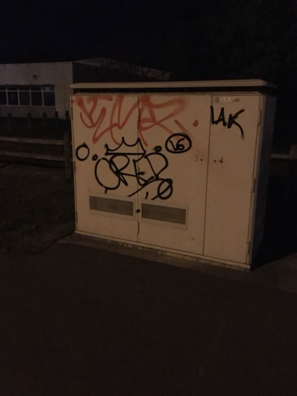 The photograph attached to this graffiti report