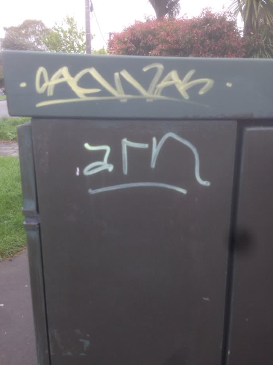 The photograph attached to this graffiti report