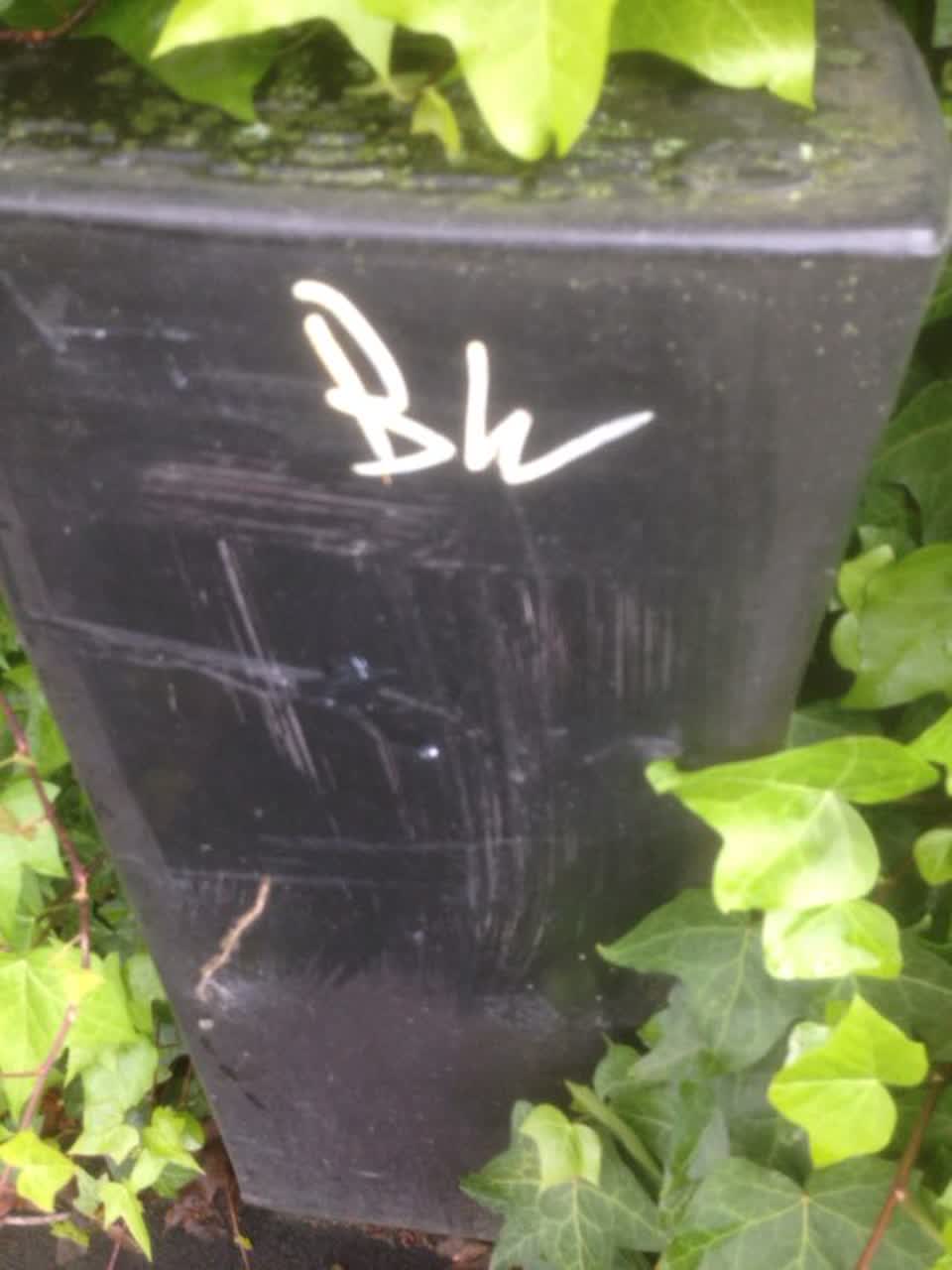 The photograph attached to this graffiti report