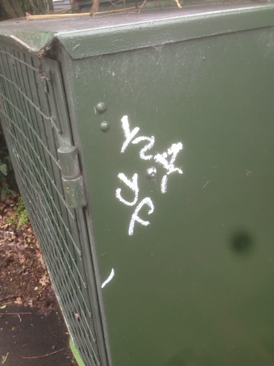 The photograph attached to this graffiti report