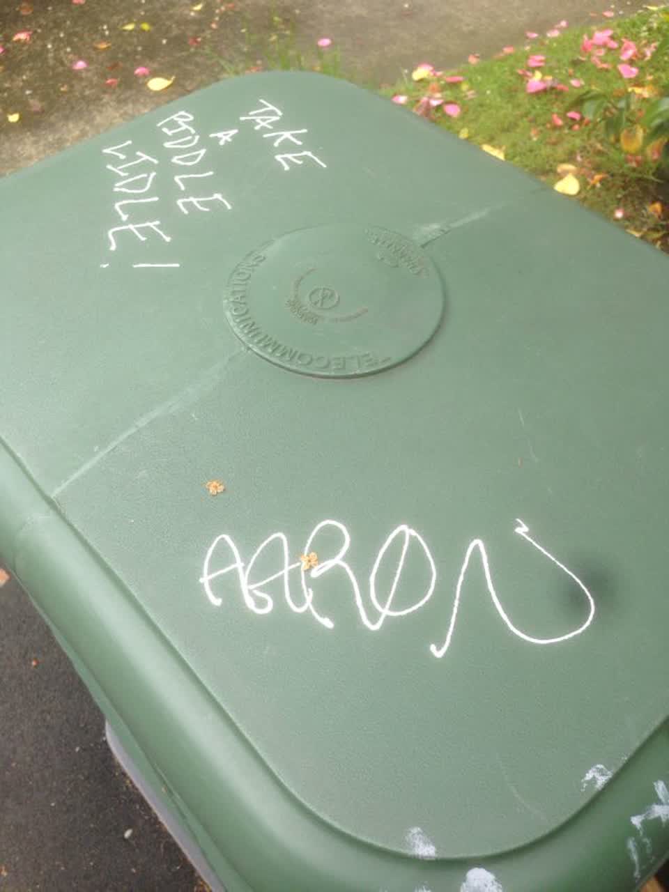The photograph attached to this graffiti report