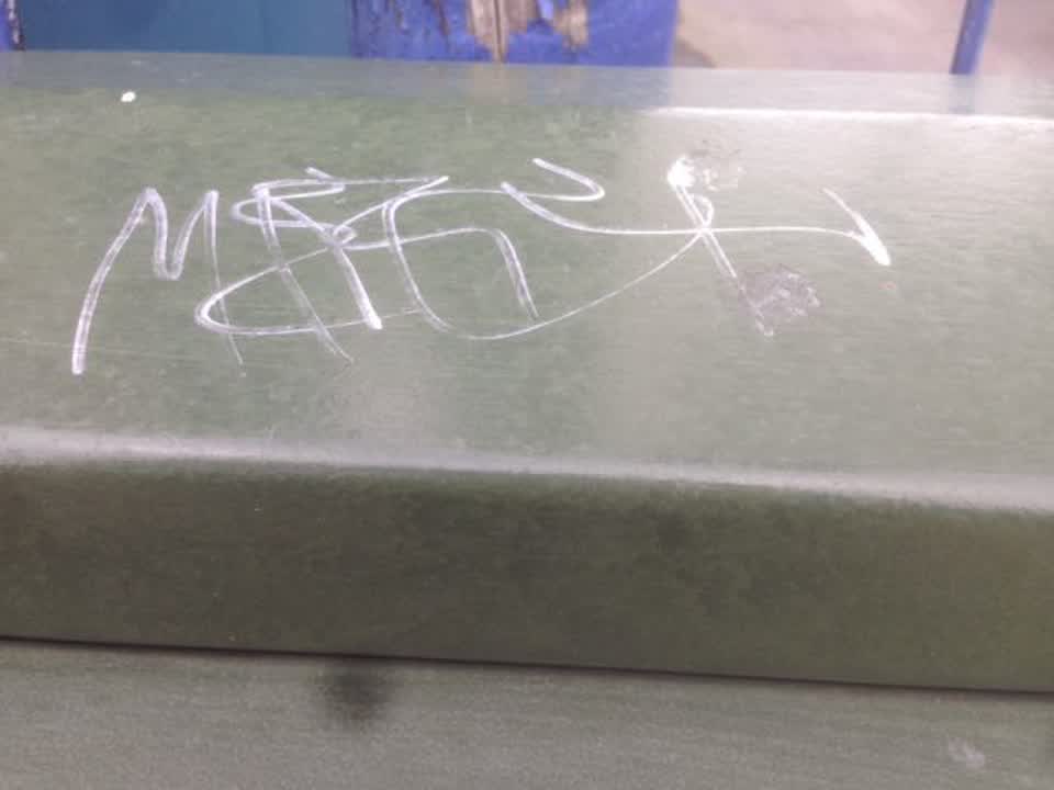 The photograph attached to this graffiti report