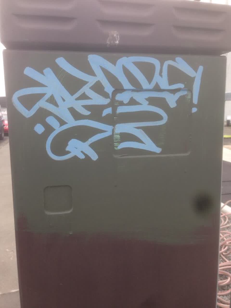 The photograph attached to this graffiti report