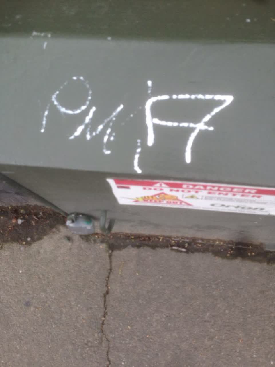 The photograph attached to this graffiti report
