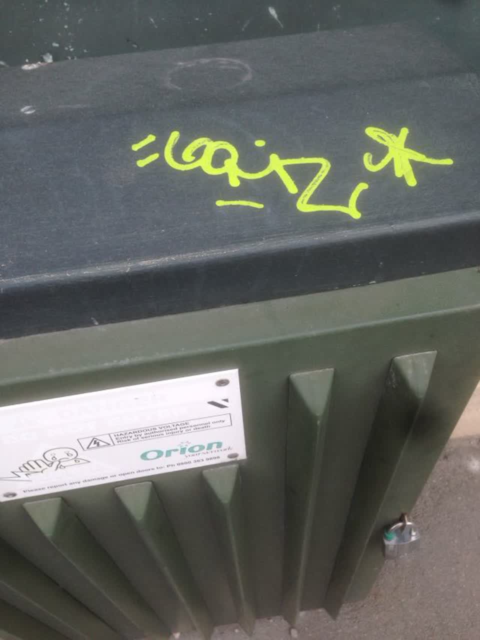 The photograph attached to this graffiti report