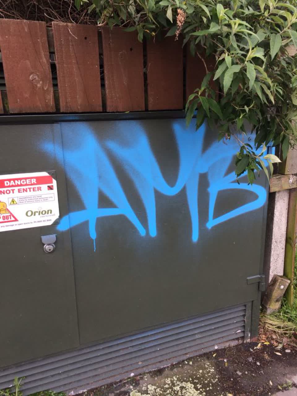The photograph attached to this graffiti report
