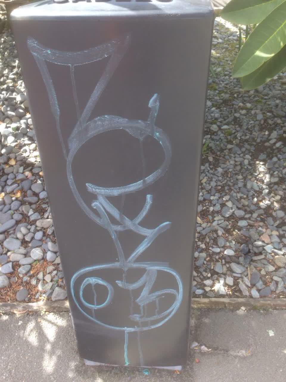 The photograph attached to this graffiti report