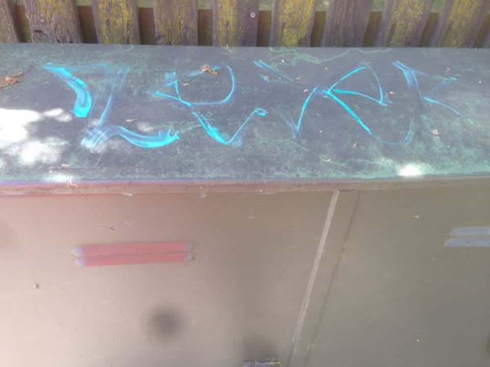The photograph attached to this graffiti report