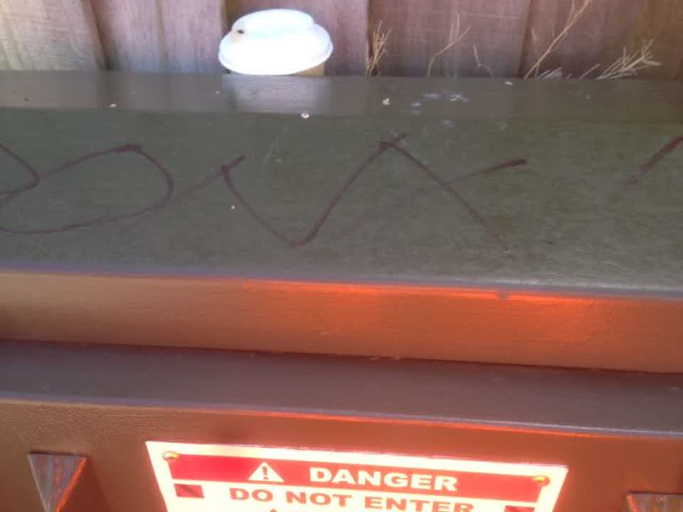 The photograph attached to this graffiti report