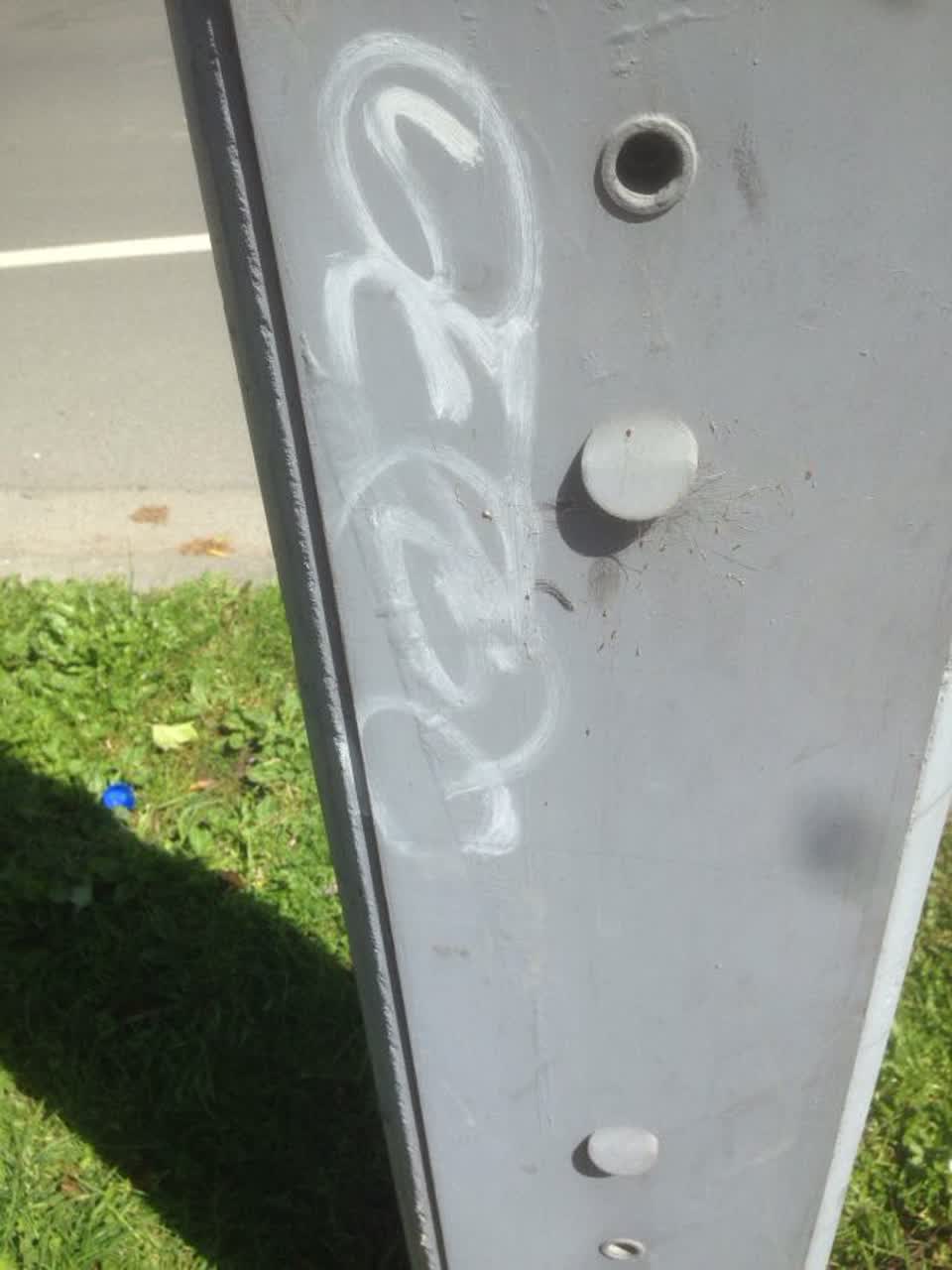 The photograph attached to this graffiti report