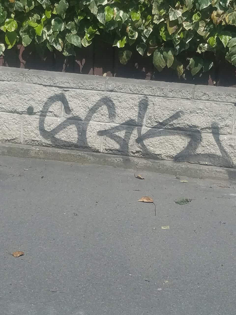 The photograph attached to this graffiti report
