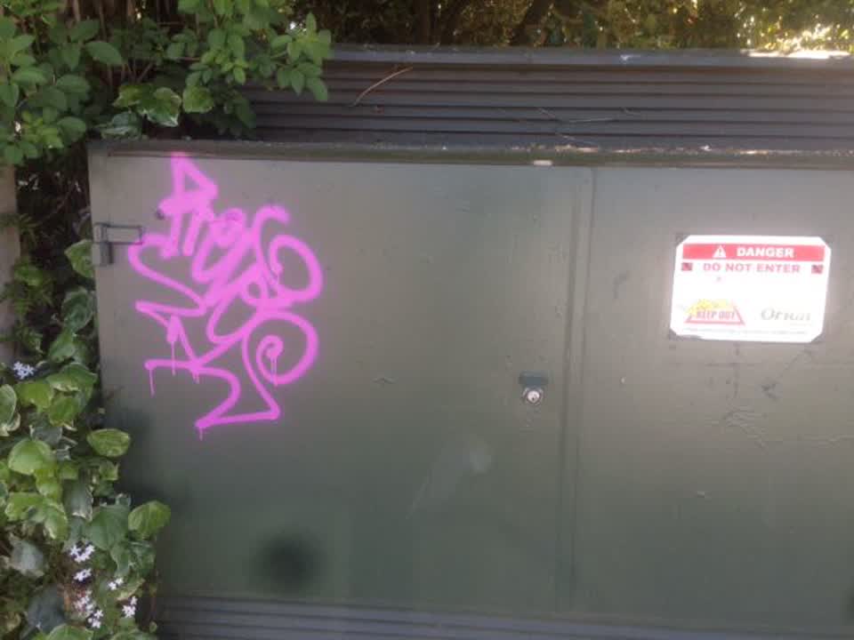 The photograph attached to this graffiti report