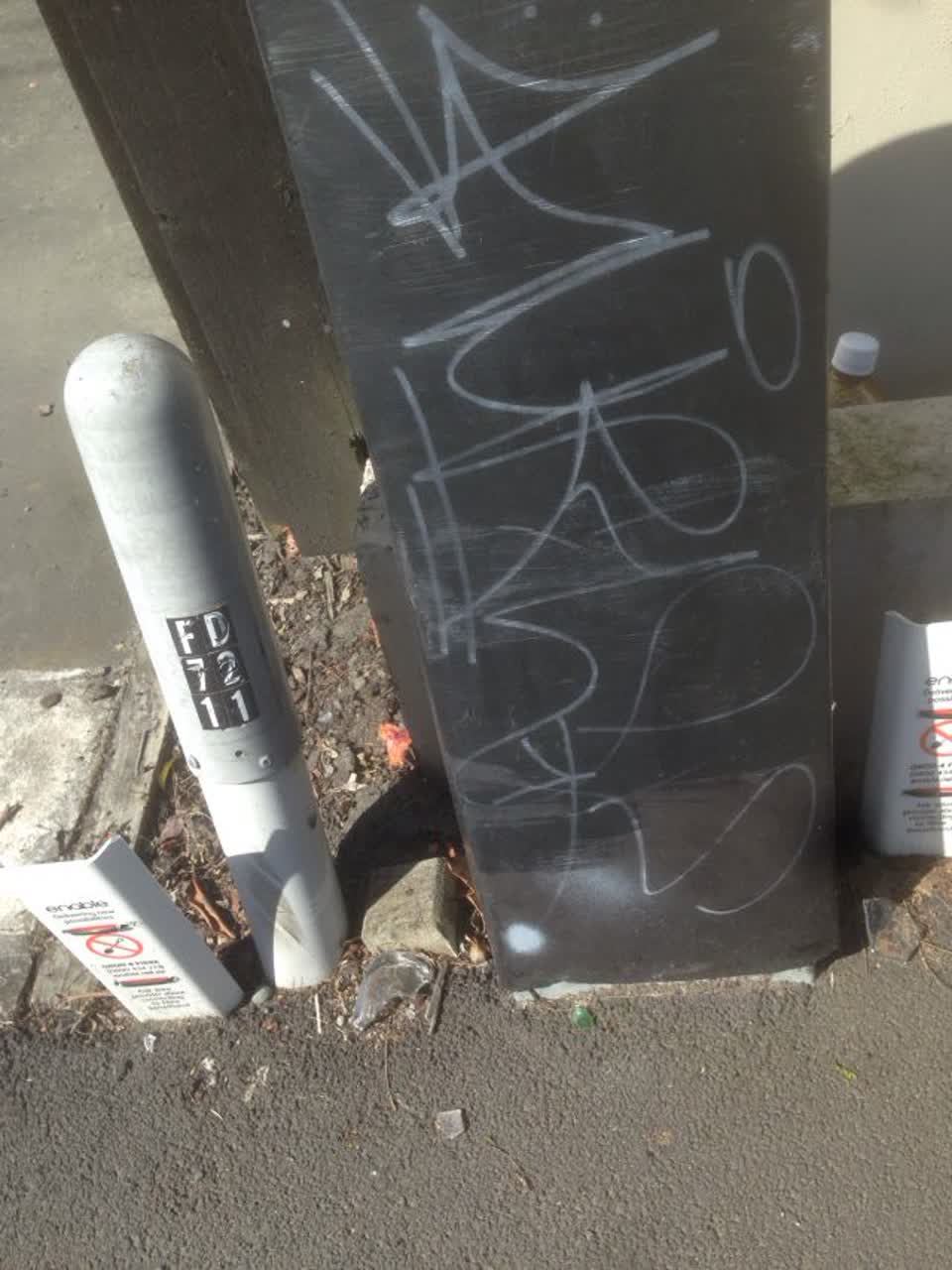 The photograph attached to this graffiti report
