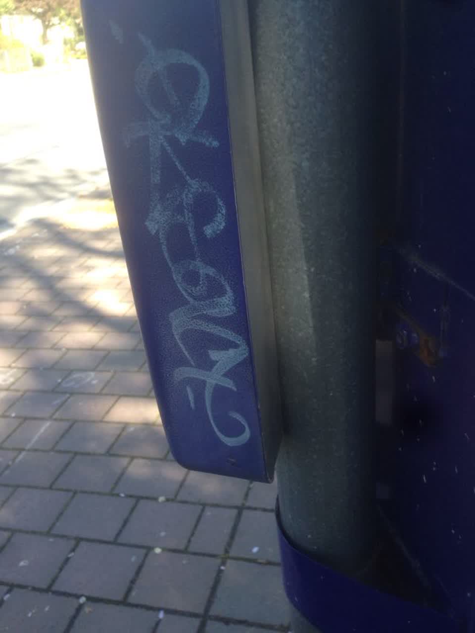 The photograph attached to this graffiti report