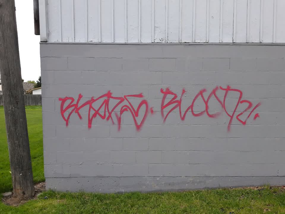 The photograph attached to this graffiti report