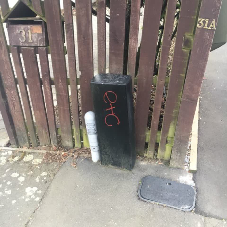 The photograph attached to this graffiti report