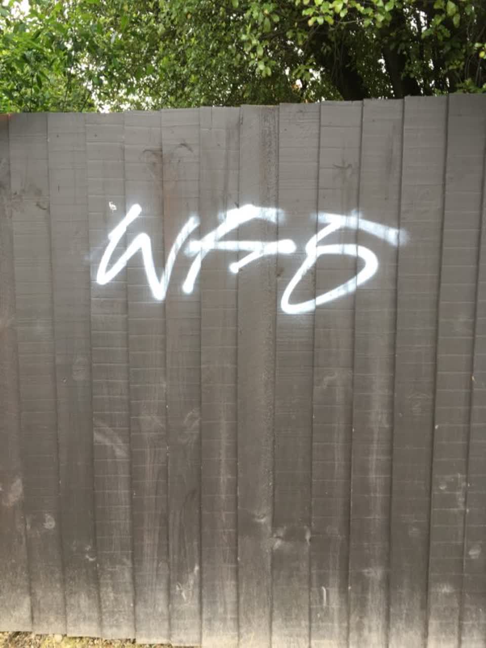The photograph attached to this graffiti report